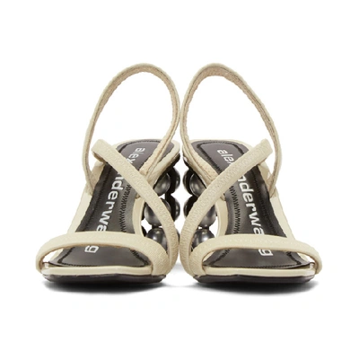 Shop Alexander Wang Off-white Patent Deedee Dome Heeled Sandals In 060 Oyster