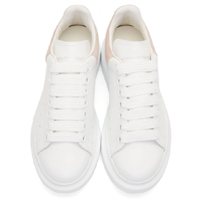 Shop Alexander Mcqueen White & Pink Oversized Sneakers