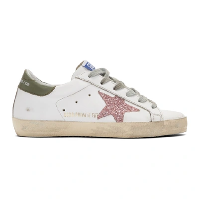 Shop Golden Goose Ssense Exclusive White And Pink Superstar Sneakers