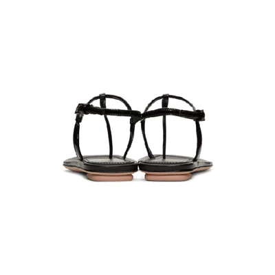 Shop Prada Black Patent T-strap Sandals