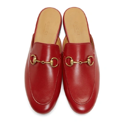 Shop Gucci Red Princetown Slippers