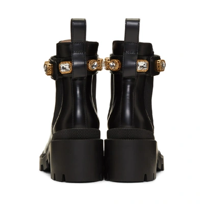 Shop Gucci Black Gg Crystal Boots In 1000 Black
