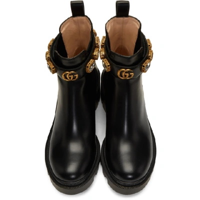 Shop Gucci Black Gg Crystal Boots In 1000 Black