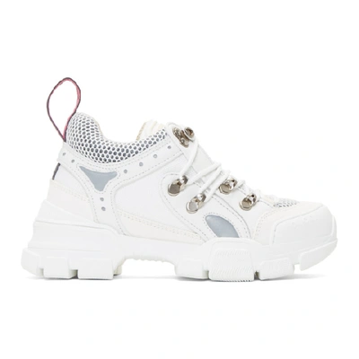 Shop Gucci White Flashtrek Chunky Sneakers In 9087 White