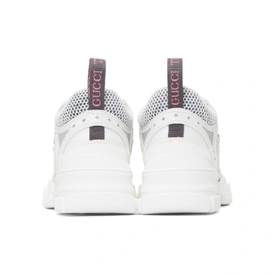 Shop Gucci White Flashtrek Chunky Sneakers In 9087 White