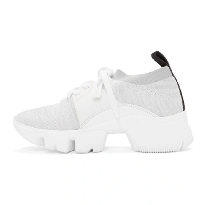 Shop Givenchy White And Grey Jaw Low Sneakers In 100 White