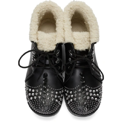 Shop Gucci Black Sherpa Spike Victor Boots In 1086 Black