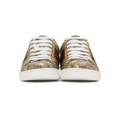 Gucci Ace Gg Supreme Bee-print Monogrammed Sneakers In Beige