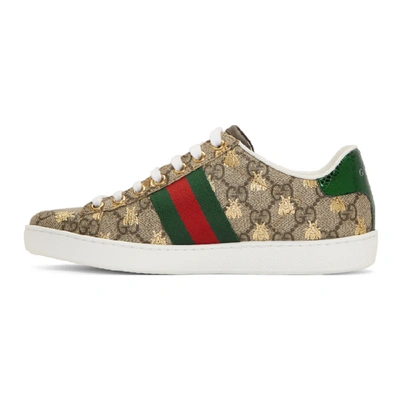 Gucci Ace Gg Supreme Bee-print Monogrammed Sneakers In Beige