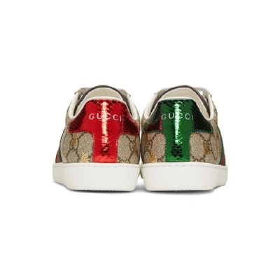 Gucci Ace Gg Supreme Bee-print Monogrammed Sneakers In Beige