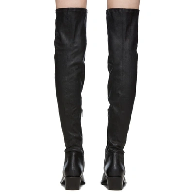 Shop Ann Demeulemeester Black Square Toe Tall Boots In Nero