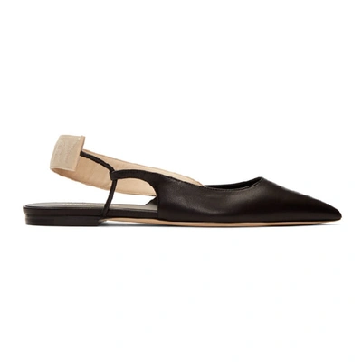 Shop Burberry Black Maria Logo Slingback Flats