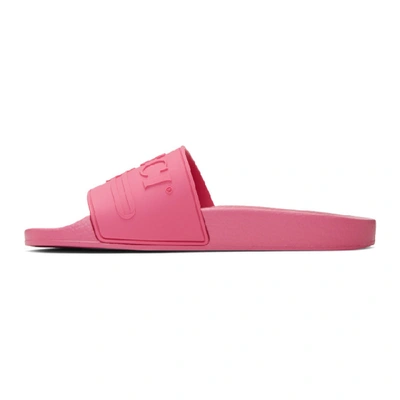 Shop Gucci Pink Pursuit Pool Slides In 5516 Pink
