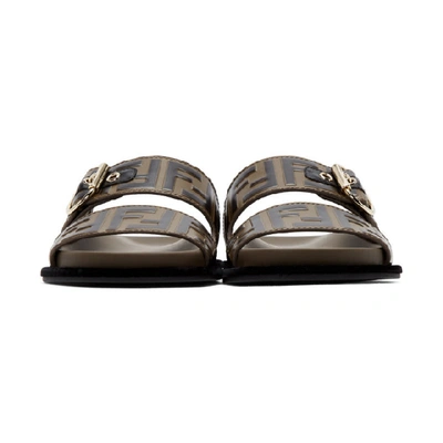 Shop Fendi Brown & Black 'forever ' Sandals