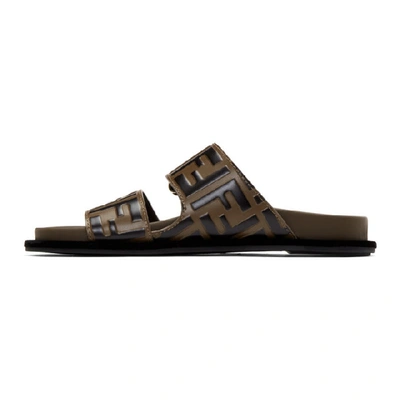 Shop Fendi Brown & Black 'forever ' Sandals