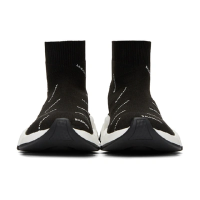 Shop Balenciaga Black All-over Logo Speed High-top Sneakers In 1006 Black/