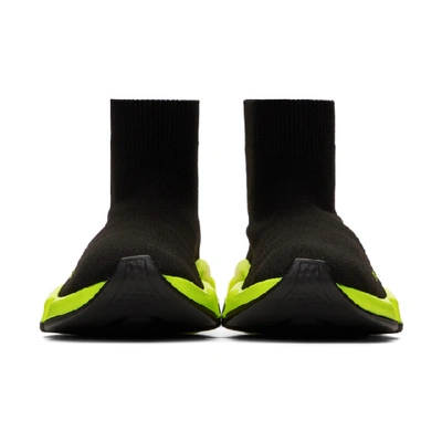 Shop Balenciaga Black And Yellow Speed Sneakers