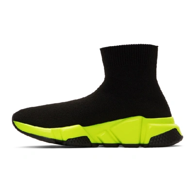 Shop Balenciaga Black And Yellow Speed Sneakers