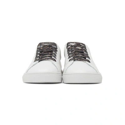 Shop Saint Laurent White Leopard Print Andy Sneakers In Optic White