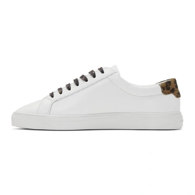 Shop Saint Laurent White Leopard Print Andy Sneakers In Optic White