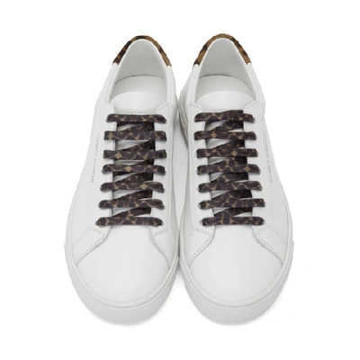 Shop Saint Laurent White Leopard Print Andy Sneakers In Optic White