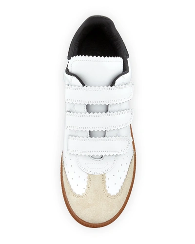 Shop Isabel Marant Beth Grip Strap Sneakers In White