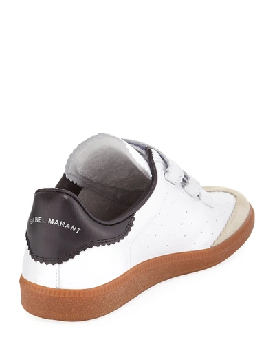 Shop Isabel Marant Beth Grip Strap Sneakers In White