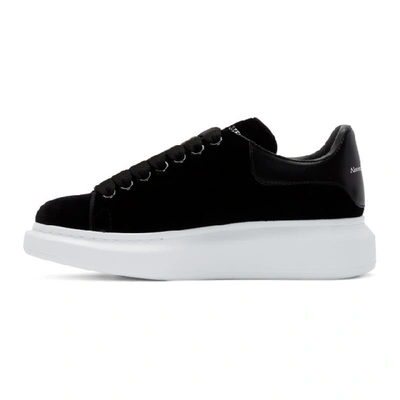 Shop Alexander Mcqueen Black And White Velvet Oversized Sneakers In 1000 Black