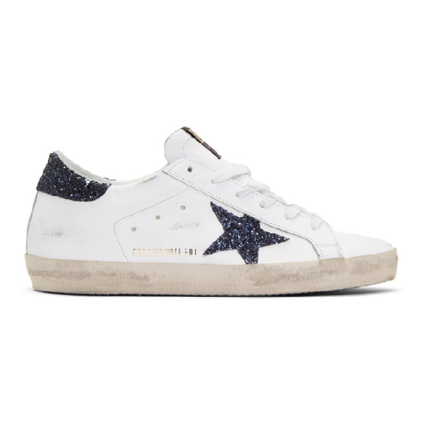 ssense exclusive white glitter superstar sneakers