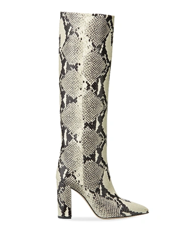 Shop Paris Texas Snake-embossed Leather Knee Boots