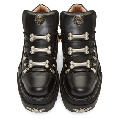 Shop Gucci Black Koire Platform Boots In 1000 Black