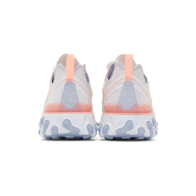 Shop Nike Pink And Purple React Element 55 Sneakers In 601 Pale Pi