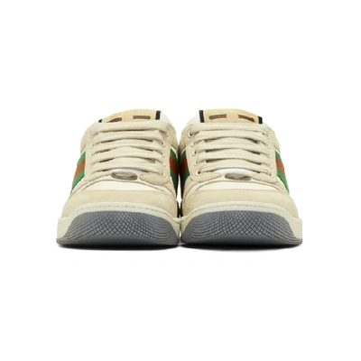 Shop Gucci Beige Screener Sneakers In 9116 Beige