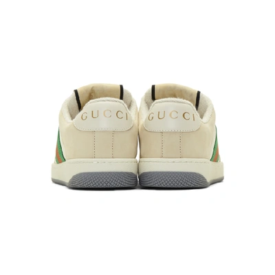 Shop Gucci Beige Screener Sneakers In 9116 Beige