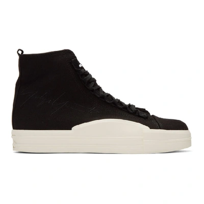 Shop Y-3 Black Yuben Mid Sneakers In Black-y3 /