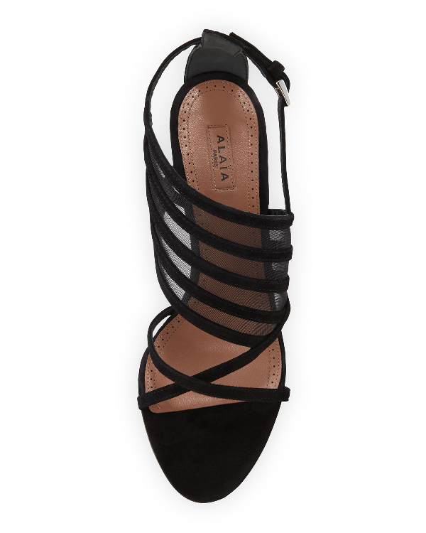 Alaïa Banded Suede Sandals In Black | ModeSens