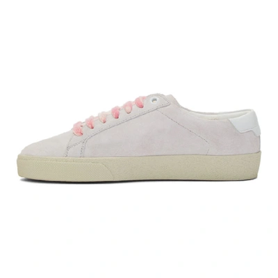 Shop Saint Laurent Off-white And Pink Court Classic Sneakers In 9030 Pink