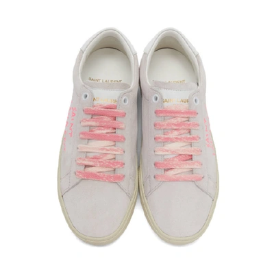 Shop Saint Laurent Off-white And Pink Court Classic Sneakers In 9030 Pink