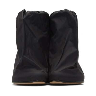 Shop Mm6 Maison Margiela Black Nylon Gathered Boots In T8013 Black