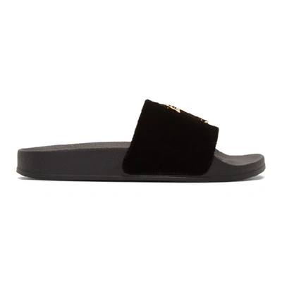 Shop Giuseppe Zanotti Black Velvet Laburela 10 Sandals