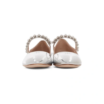 MIU MIU 银色金属感芭蕾平底鞋