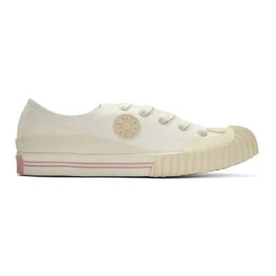 Shop Acne Studios White Bla Konst Logo Patch Sneakers In Ivory White