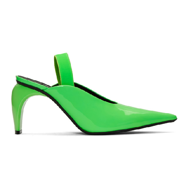 green slingback pumps