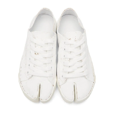 Shop Maison Margiela White And Gold Tabi Sneakers In H1800 Wh Go