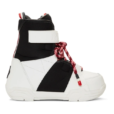 Shop Moncler Grenoble Black And White Norah Boots In 998 Black