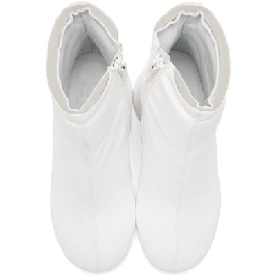 Shop Mm6 Maison Margiela White Padded Ankle Boots In T1002 White