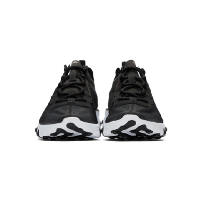 Shop Nike Black & White React Element 55 Sneakers In Black/white