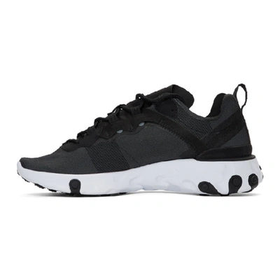 Shop Nike Black & White React Element 55 Sneakers In Black/white