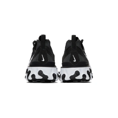 Shop Nike Black & White React Element 55 Sneakers In Black/white