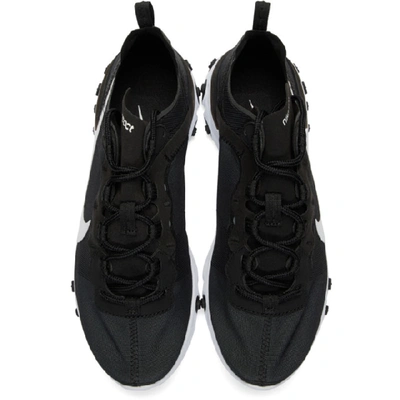 Shop Nike Black & White React Element 55 Sneakers In Black/white